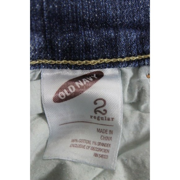 Old Navy The Sweetheart Blue Denim Jeans size 2 Straight Skinny Reg Actual 28x29 - Picture 5 of 5